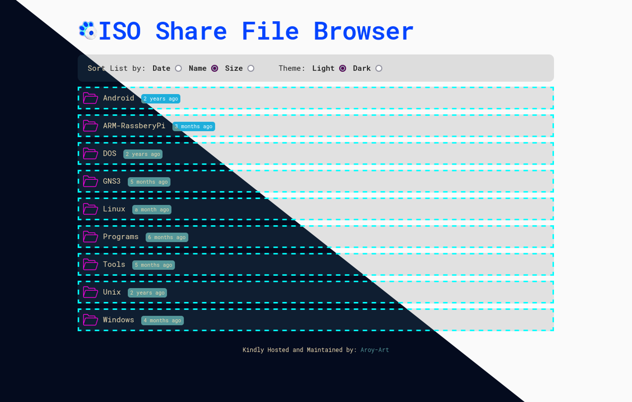 ISO-Share file browser in action